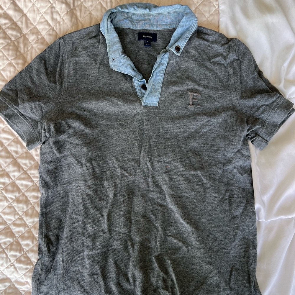 FACONNABLE POLO with denim detail size Medium